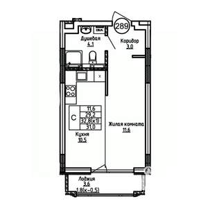 Студия квартира, вторичка, 31м2, 2/9 этаж