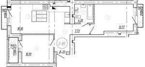 2-к квартира, вторичка, 58м2, 9/9 этаж