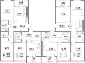 2-к квартира, вторичка, 57м2, 2/10 этаж