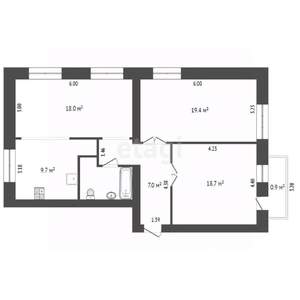 3-к квартира, вторичка, 82м2, 5/6 этаж