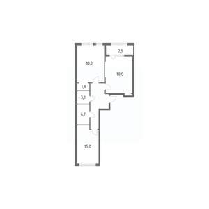 2-к квартира, вторичка, 77м2, 1/8 этаж