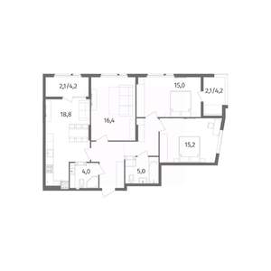 3-к квартира, вторичка, 92м2, 3/12 этаж