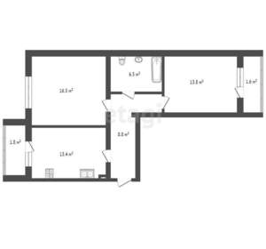 2-к квартира, вторичка, 63м2, 5/6 этаж