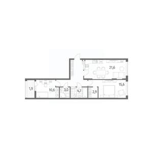 2-к квартира, вторичка, 73м2, 5/8 этаж