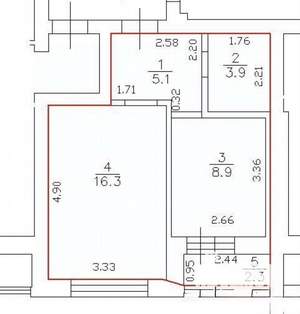 1-к квартира, вторичка, 35м2, 7/8 этаж
