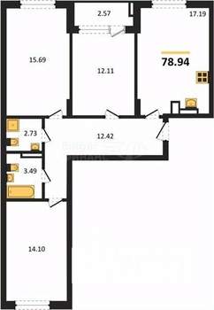 1-к квартира, вторичка, 38м2, 4/9 этаж