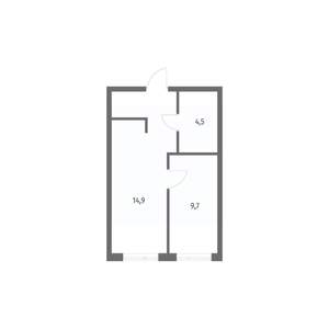 1-к квартира, строящийся дом, 34м2, 5/8 этаж