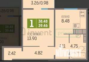 1-к квартира, вторичка, 39м2, 5/6 этаж