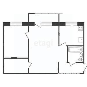 2-к квартира, вторичка, 44м2, 5/5 этаж