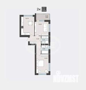 2-к квартира, вторичка, 61м2, 4/9 этаж