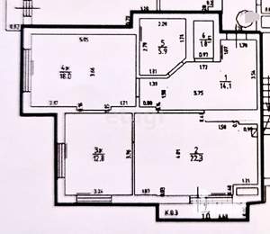 3-к квартира, вторичка, 75м2, 8/12 этаж