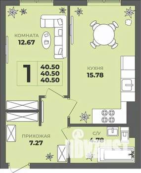 1-к квартира, вторичка, 41м2, 1/8 этаж