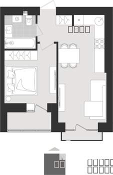 1-к квартира, вторичка, 39м2, 9/9 этаж