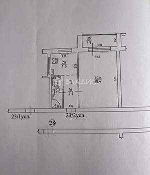 1-к квартира, вторичка, 34м2, 3/5 этаж