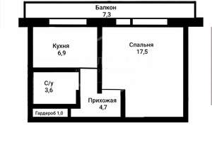1-к квартира, вторичка, 34м2, 4/5 этаж