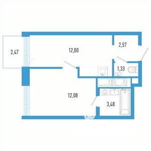 1-к квартира, вторичка, 32м2, 4/26 этаж