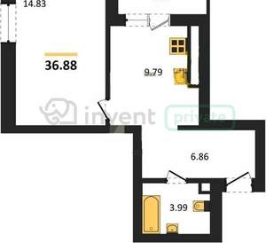 1-к квартира, вторичка, 37м2, 7/9 этаж
