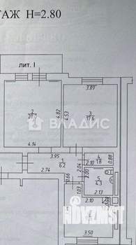 2-к квартира, вторичка, 61м2, 1/7 этаж