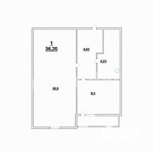1-к квартира, вторичка, 36м2, 1/1 этаж