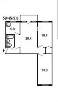 3-к квартира, вторичка, 58м2, 5/5 этаж