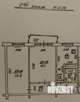 2-к квартира, вторичка, 43м2, 2/5 этаж