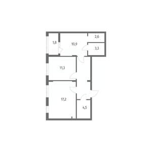 2-к квартира, строящийся дом, 62м2, 7/8 этаж