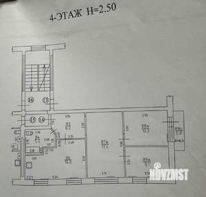 3-к квартира, вторичка, 63м2, 4/5 этаж