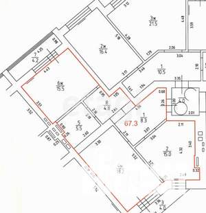 2-к квартира, вторичка, 76м2, 1/9 этаж