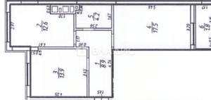 2-к квартира, вторичка, 57м2, 7/8 этаж