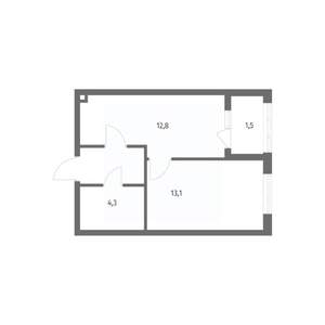 1-к квартира, строящийся дом, 35м2, 8/8 этаж