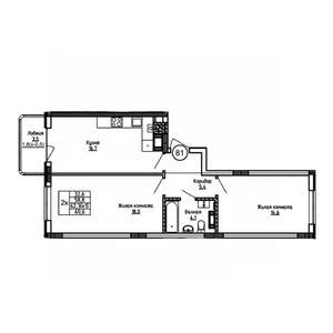 2-к квартира, вторичка, 61м2, 4/9 этаж