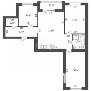 3-к квартира, вторичка, 78м2, 9/11 этаж