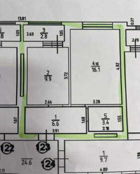 1-к квартира, вторичка, 36м2, 7/8 этаж