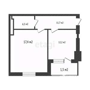 1-к квартира, вторичка, 49м2, 3/5 этаж