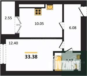 1-к квартира, вторичка, 33м2, 7/9 этаж