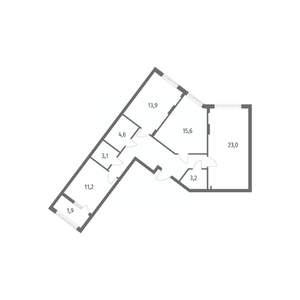 3-к квартира, вторичка, 92м2, 1/8 этаж