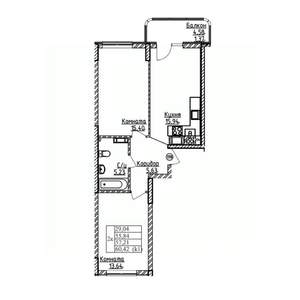2-к квартира, строящийся дом, 57м2, 5/9 этаж