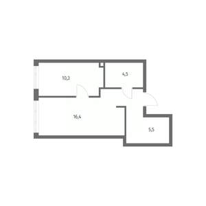 1-к квартира, строящийся дом, 40м2, 3/8 этаж