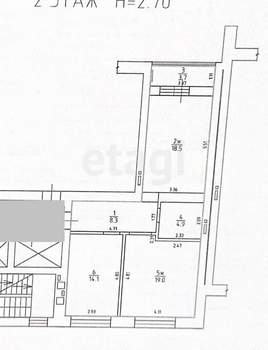 2-к квартира, вторичка, 69м2, 2/10 этаж