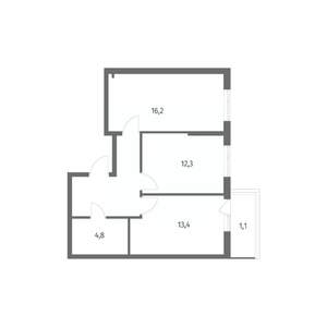 2-к квартира, вторичка, 57м2, 8/8 этаж