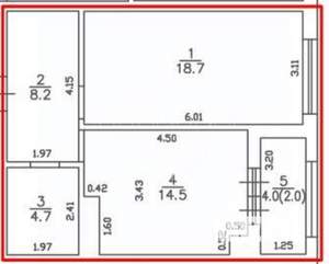 1-к квартира, вторичка, 50м2, 1/10 этаж