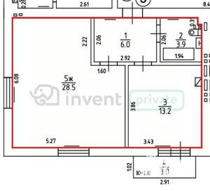 1-к квартира, вторичка, 52м2, 2/3 этаж