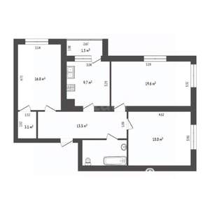 3-к квартира, вторичка, 86м2, 4/9 этаж