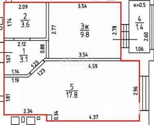 1-к квартира, вторичка, 41м2, 1/10 этаж