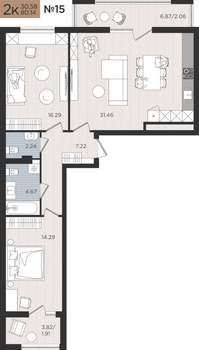 2-к квартира, вторичка, 80м2, 4/10 этаж