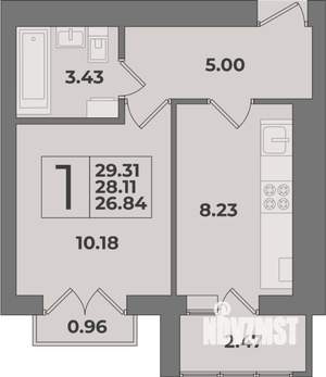 1-к квартира, вторичка, 29м2, 9/9 этаж