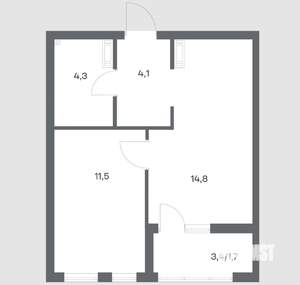 1-к квартира, строящийся дом, 36м2, 2/18 этаж