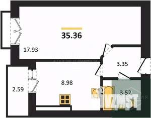 1-к квартира, вторичка, 35м2, 9/9 этаж
