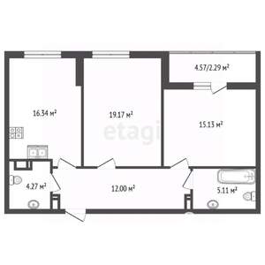 2-к квартира, вторичка, 77м2, 2/15 этаж