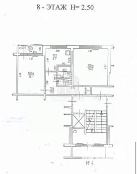 2-к квартира, вторичка, 53м2, 8/9 этаж